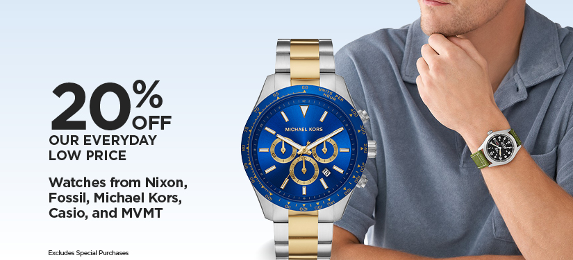 20% Off Watches from Nixon, Fossil, Michael Kors, Casio, and MVMT