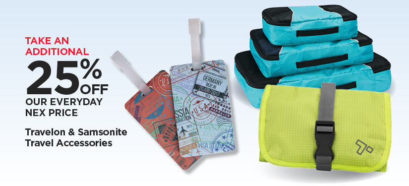 BOGO 25% Off Our Everyday NEX Price Travelon & Samsonite Travel Accessories