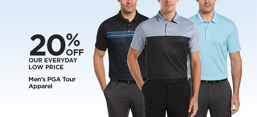 20% Off Our Everyday Low Price Men's PGA Tour Apparel