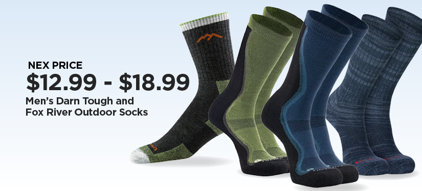 $12.99-$18.99 Men's Darn Tough and Fox River Outdoor Socks