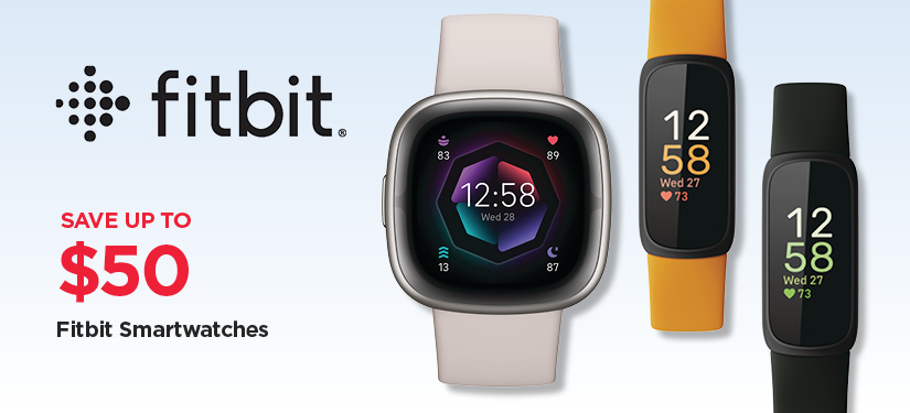 Save up to $50 off FitBit Smartwatches