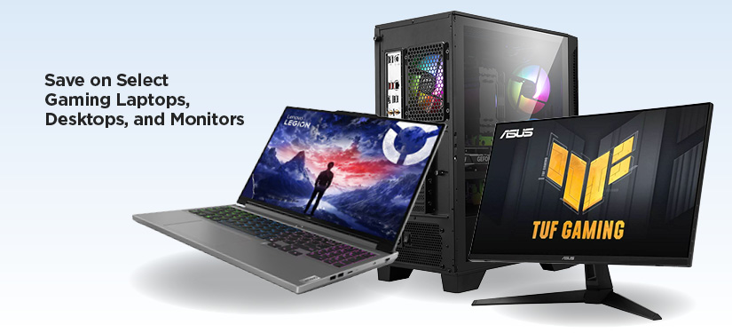 Select Gaming Laptops, Desktops, and Monitors