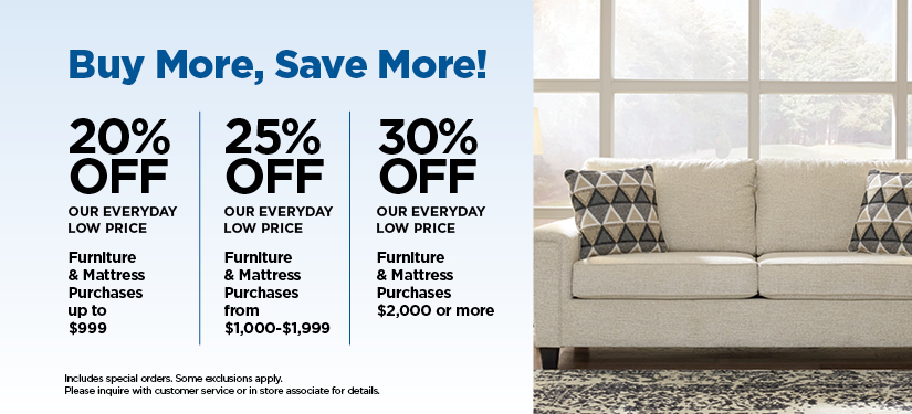 Buy More, Save More on Your Furniture and Mattresses
