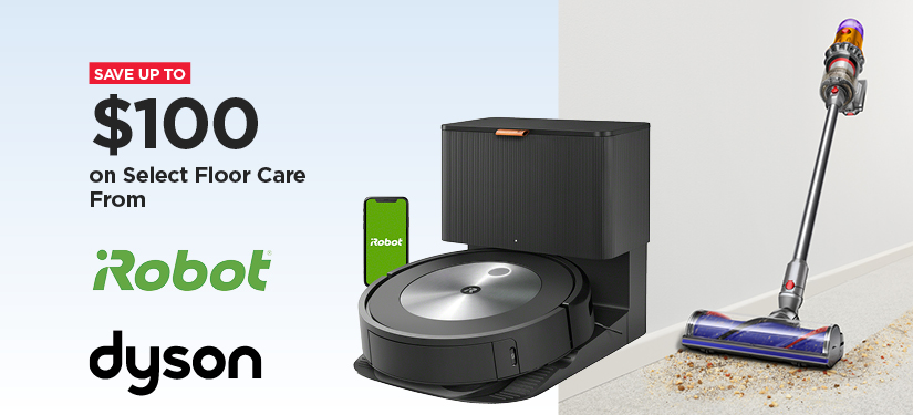 Save Up to $100 on Select Floor Care from iRobot and Dyson