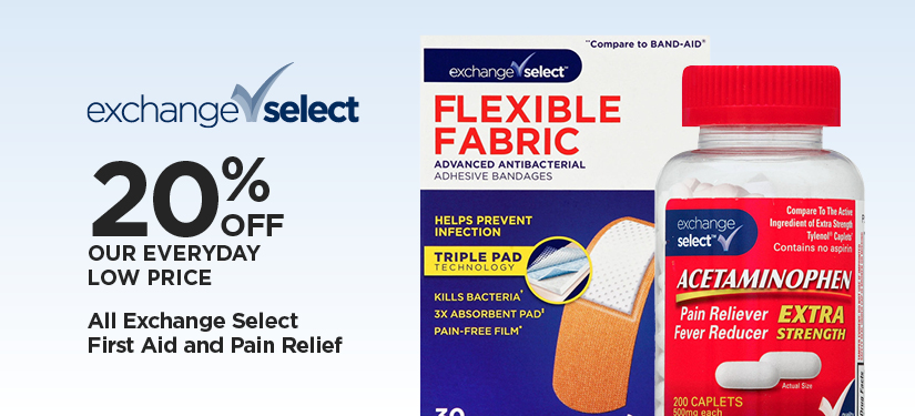20% Off All Exchange Select First Aid and Pain Relief