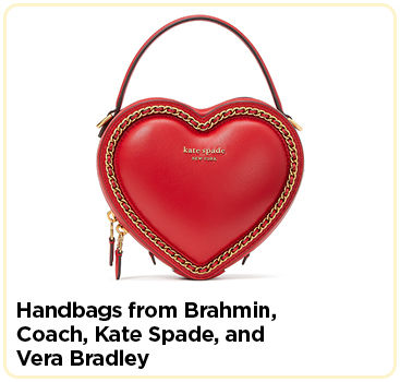 Handbags from Brahmin, Coach, Kate Spade, and Vera Bradley