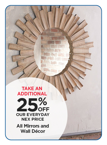 25% Off All Mirrors and Wall Decor