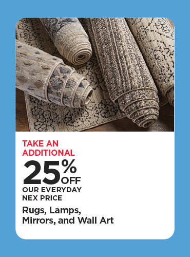 25% Off Rugs, Lamps, Mirrors & Wall Art