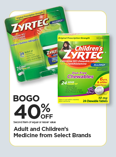 BOGO 40% Off Adult & Childrens Medicine from Select Brands