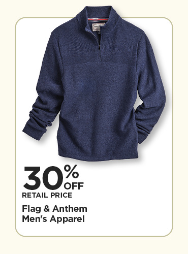 30% Off Flag & Anthem Mens Apparel