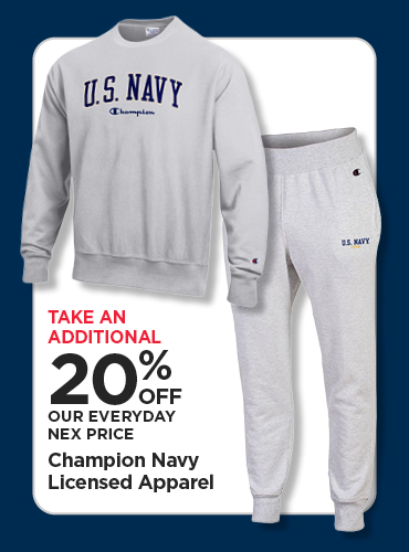 20% Off Champion Navy Licensed Apparel