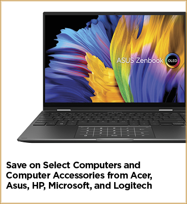 Save on Select Computers and Computer Accessories from Acer, Asus, HP, Microsoft, and Logi