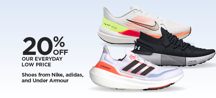 20% Off Our Everday Low Price Nike, adidas, and Under Armour