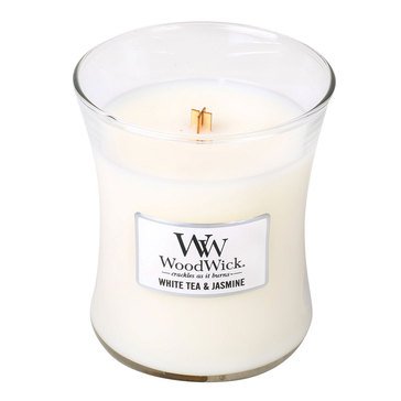 Woodwick White Tea and Jasmine 10oz Medium Candle Jar