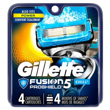 Gillette Fusion5 Proshield Chill Cartridge, 4ct