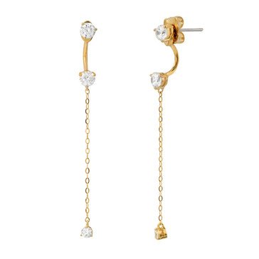 AVA Nadri 'Salome' Front-Back Cubic Zirconia Chain Earrings Gold Tone