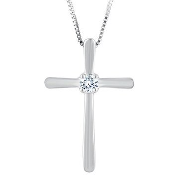 Navy Star 1/10 ct Diamond Cross Pendant