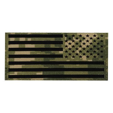 NWU Type-III FABRIC Green Small Shoulder Patch Reverse Field American Flag on Velcro (Do Not Launder)