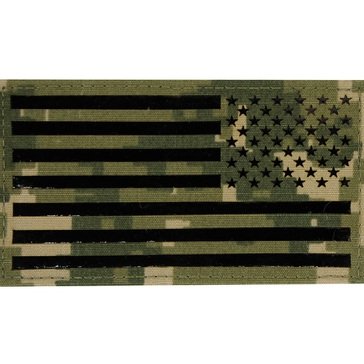 NWU Type-III INFRA-RED Green Shoulder Patch Reverse Field American Flag on Velcro