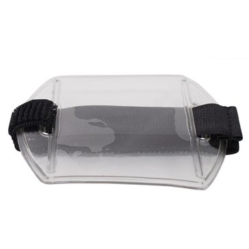 Identification Card Holder Clear Plastic with arm band hook closure straps