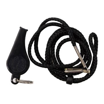 Black Whistle Plastic with Cord