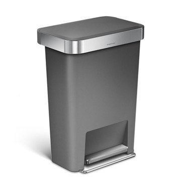 simplehuman 45-Liter Rectangle Step Can with Liner Pocket, K Liner