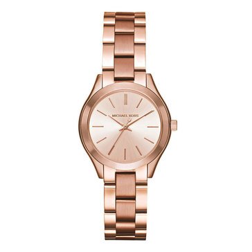 Michael Kors Women's Mini Slim Runway Rosegold-Tone Three-Hand Watch