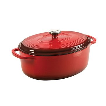 Lodge 7-Quart Oval Enameled Cast Iron Dutch Oven