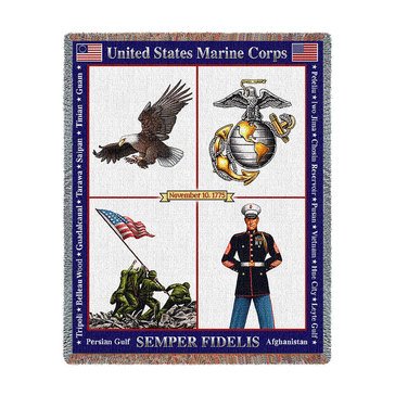 Pure Country USMC Semper Fidelis 1775 Throw Blanket 