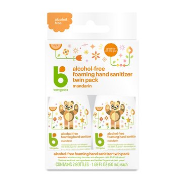 BabyGanics Hand Mandarin 2-Pack Sanitizer, 50ml