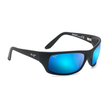 Maui Jim Unisex Peahi Matte Black Rubber Polarized Wrap Sunglasses