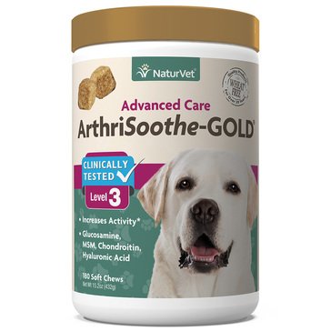 NaturVet Clinically Tested ArthriSoothe-Gold 180-Count Soft Chews for Dogs