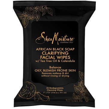 SheaMoisture African Black Soap Facial Wipes, 30ct