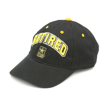Black Ink Men's Retired U.S. Army With Star Classic Hat