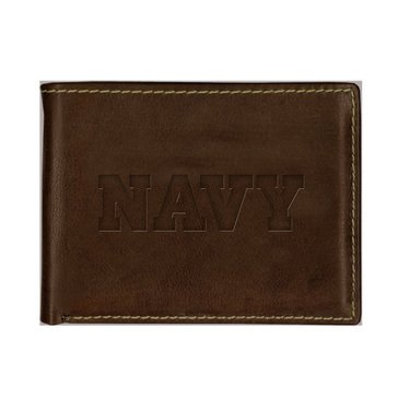 Carolina Sewn USN Anchor Leather Contrast Stitch Billfold Wallet 