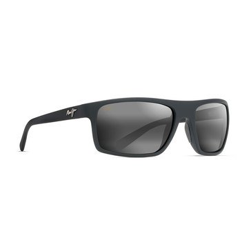 Maui Jim Unisex Byron Bay Matte Black Rubber Polarized Wrap Sunglasses 