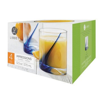 Libbey 4-Piece Blue Ribbon DOF Glass Set