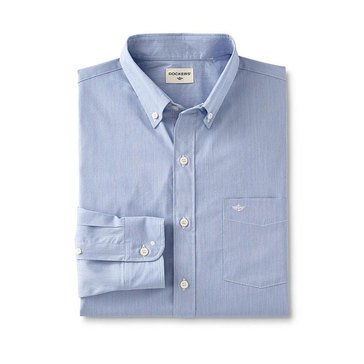 Dockers Men's Long Sleeve Woven Sport Shirt in Blue