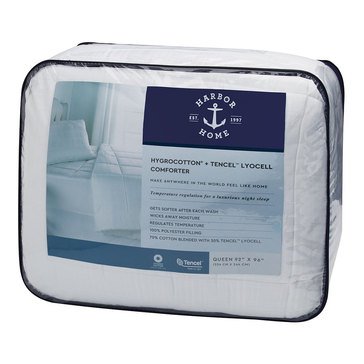 Harbor Home Hygro-Tencel Cotton 300 Thread Count Down Alternative King Comforter