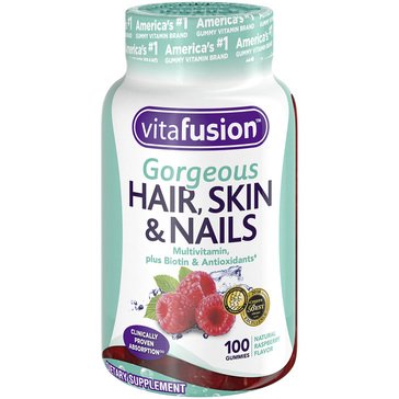 Vitafusion Gorgeous Hair, Skin, & Nails Multi-Vitamin with Biotin & Antioxidents Gummies,  100-count