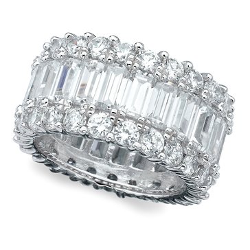 Crislu Cubic Zirconia Baguette Eternity Band