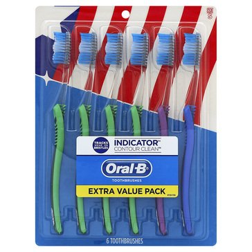 Oral-B Indicator Color Collection 40 Soft Manual Toothbrush, 6-count
