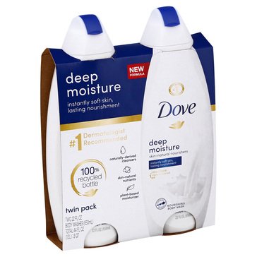 Dove Deep Moisture Body Wash Twin Pack 22oz