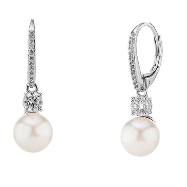 Nadri CZ & Pearl Drop Earrings