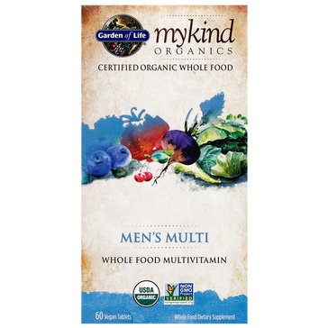 mykind Organics Men's Multivitamin Vegan Tablets, 60-Count