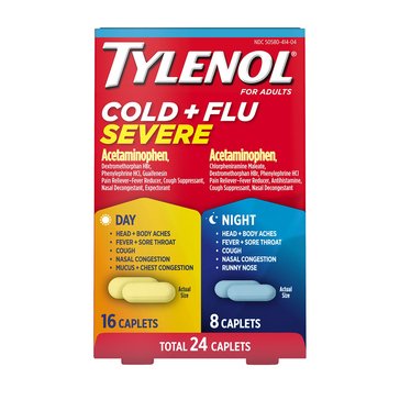 Tylenol Cold+Flu Severe Day/Night Relief Caplets, 24-count