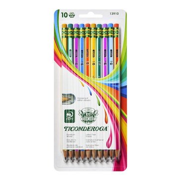 Dixon Ticonderoga #2 Striped Wood Pencils, 10-count   