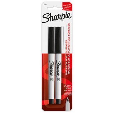 Sharpie Ultra Fine Point Black Ink Permanent Markers, 2-count