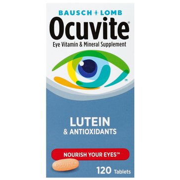 Bausch + Lomb Ocuvite Lutein Vitamin and Mineral Tablets, 120-count