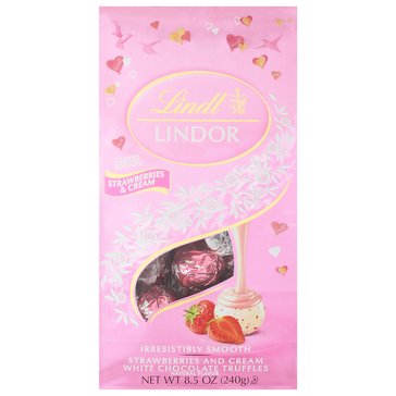 Lindt Lindor Valentine's Strawberries & Cream White Chocolate Truffles, 8.5oz